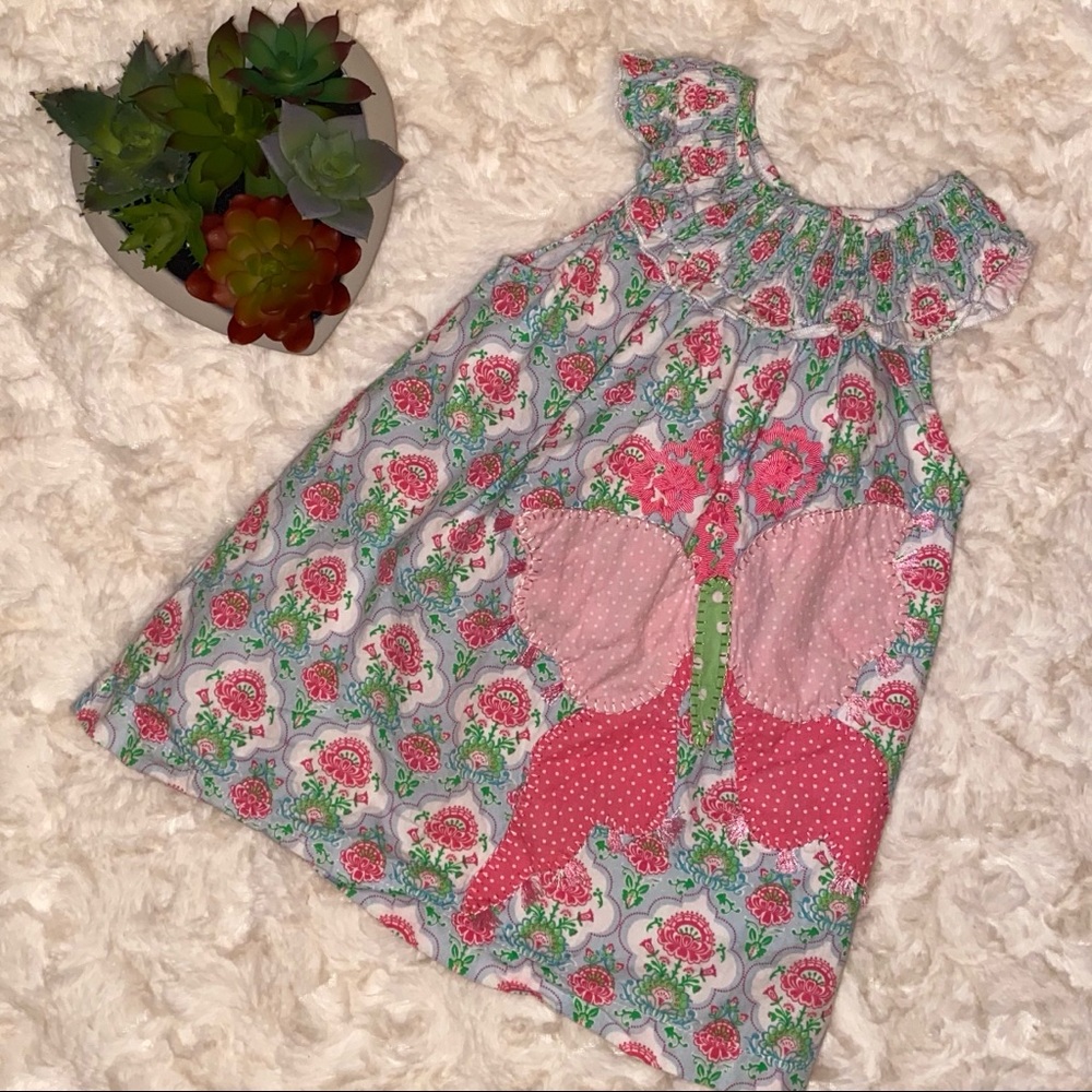 Mud Pie Boutique Smocked Butterfly Dress Sz. 12